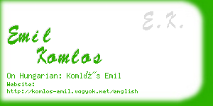 emil komlos business card